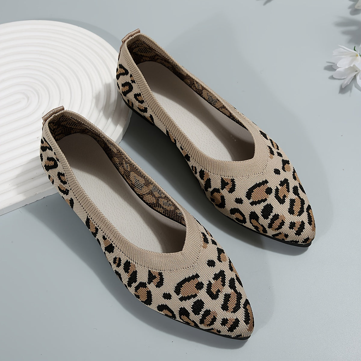 Stilla | Damer Leopard Ballerinas Punktskrid På Lys Ramin