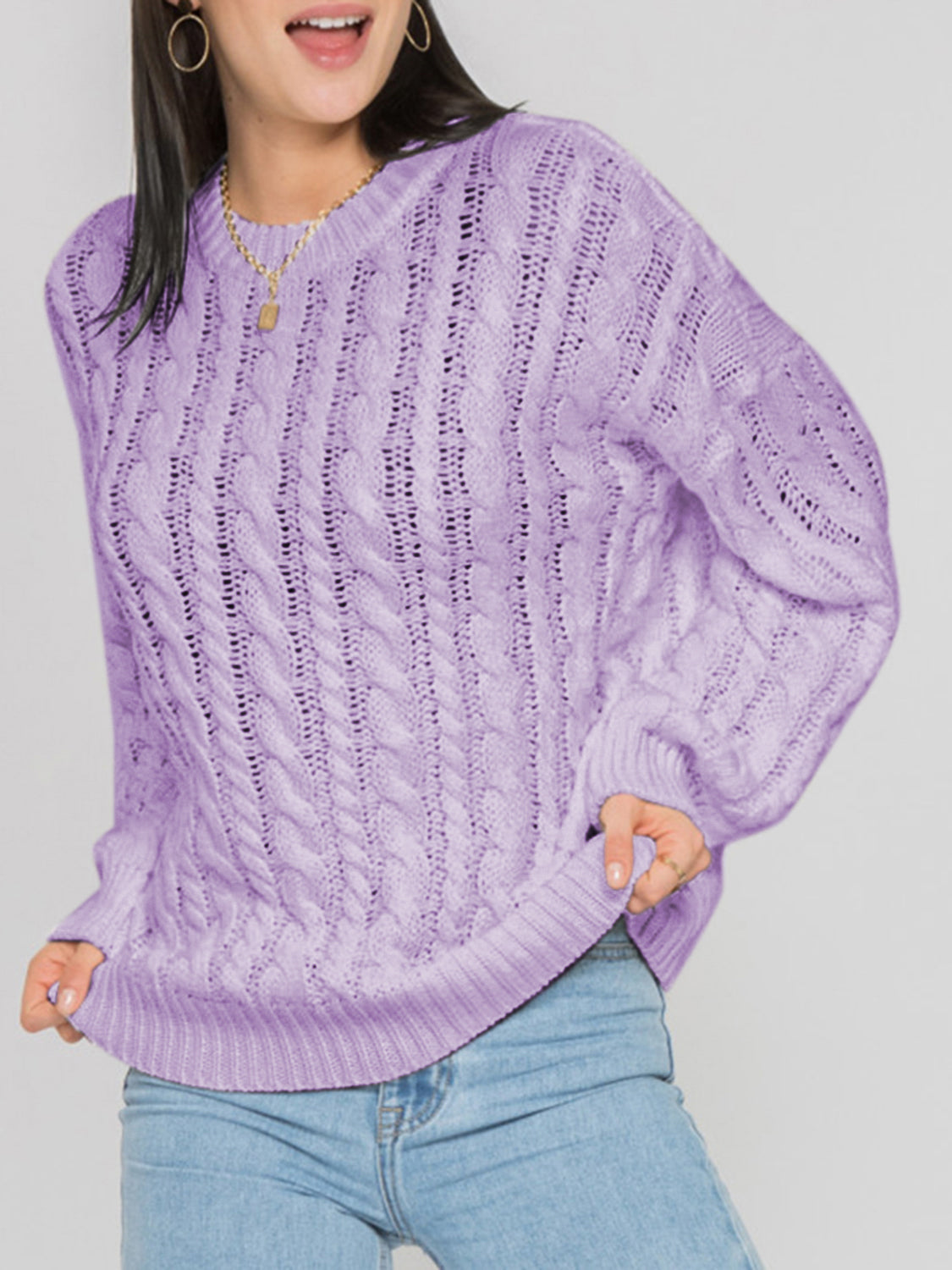 Stilla | Rund Ærme Kabel-Strik Sweater