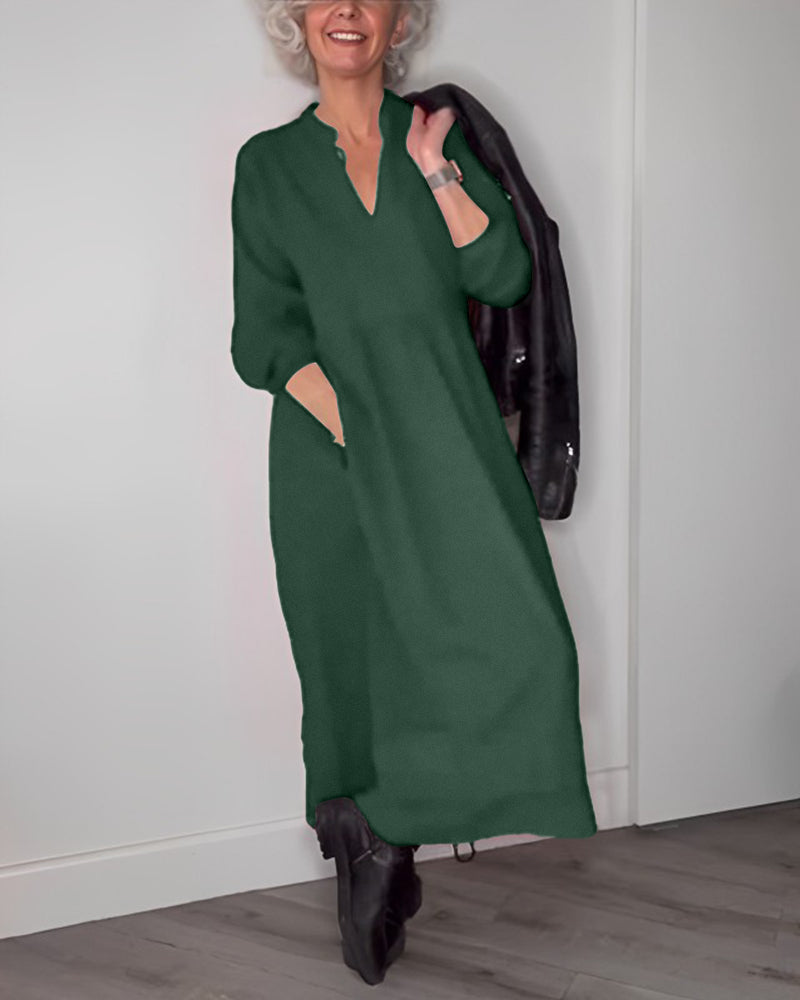 Stilla | Elegant Lang Kjole Alana Med Lommer