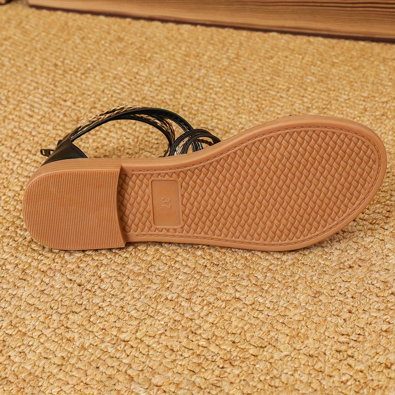 Stilla | Dame Ballerinaer Med Flettede Stropper Boho Sandaler