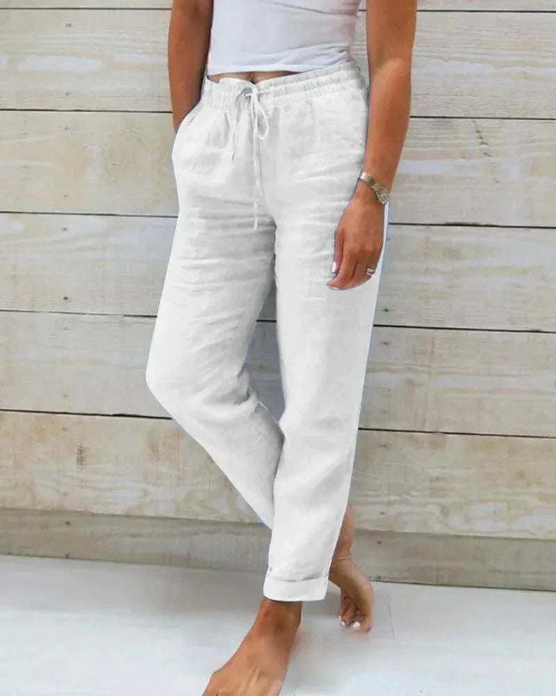 Stilla | Bukser Dame Afslappet Chic 100% Premium Perfekt Til Sommer