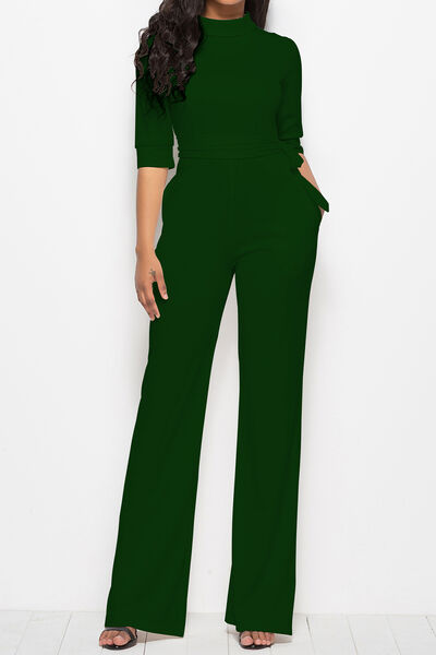 Stilla | Neck Tie-livvidde Halv Ærme Jumpsuit