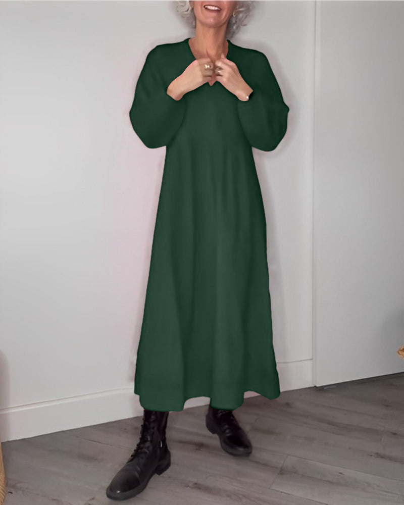 Stilla | Elegant Lang Kjole Alana Med Lommer