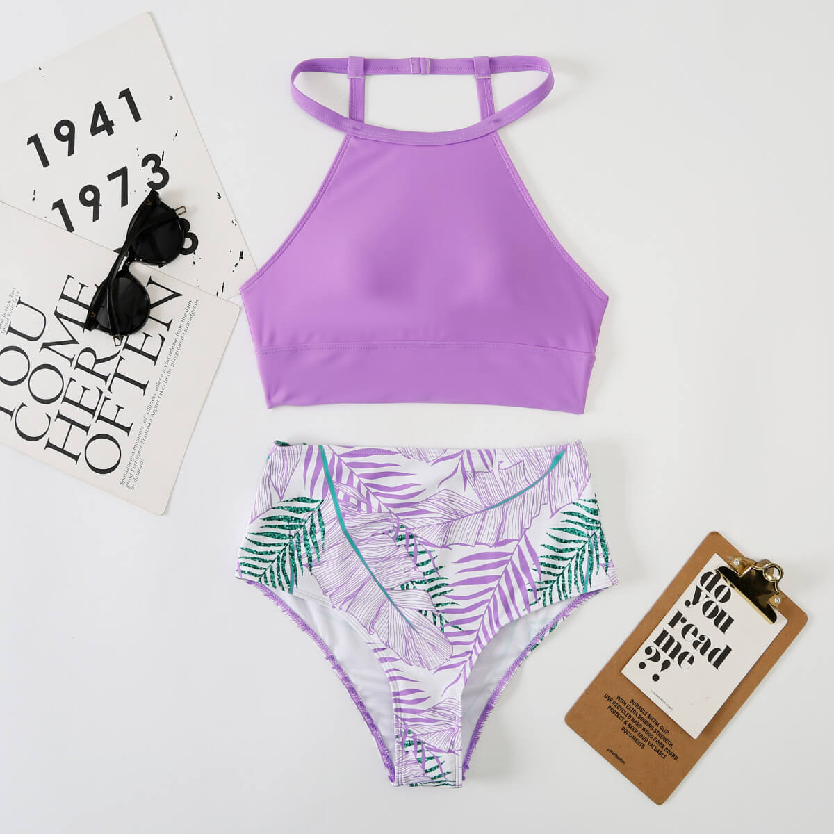 Stilla | Højskåret Bikini Top Med Sexy String