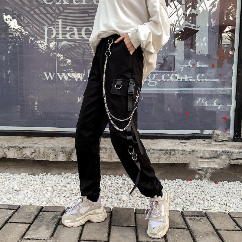 Stilla | Kvinders Punk Harem Cargo Joggers med Lommer