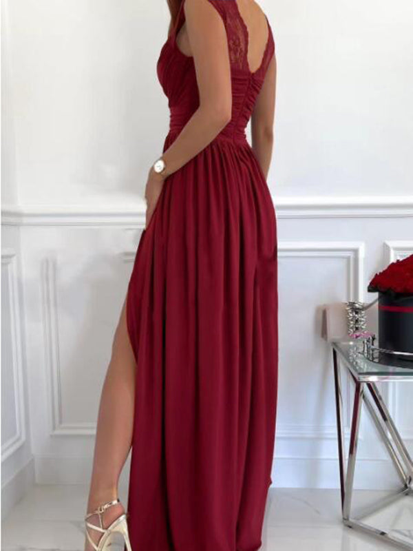 Stilla | Kjole Til Gravide for Patchwork Lace Side Split Without Back Elegante Maxi Dresses Dress