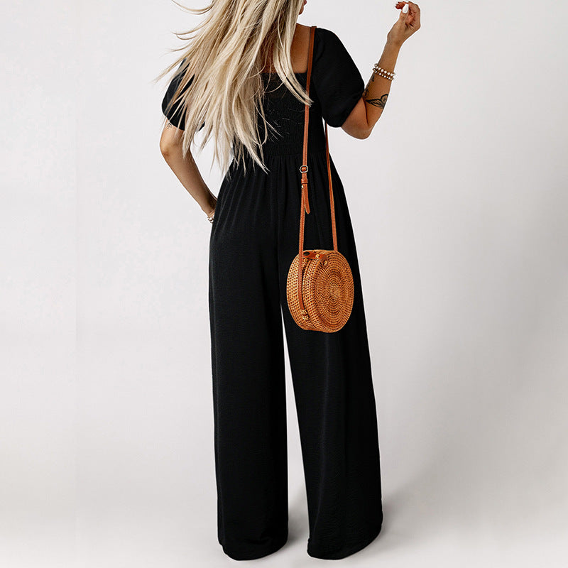 Stilla | Kvinders Firkantet Krave Kortærmet Jumpsuit