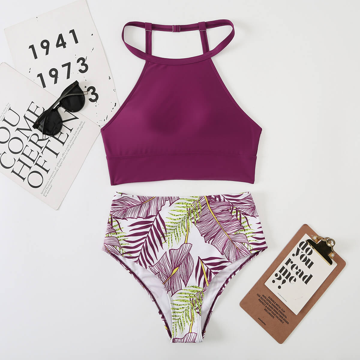 Stilla | Højskåret Bikini Top Med Sexy String