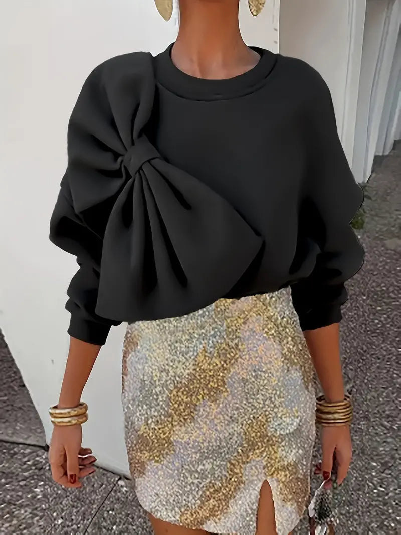 Stilla | Sweatshirt med Rund Hals og Blomstermønster