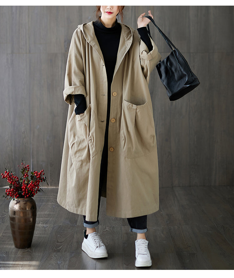 Stilla | Oversized Lanna Frakke Med Hætte
