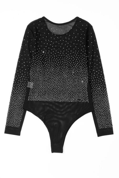 Stilla | Udsmykket Mesh Langærmet Bodysuit