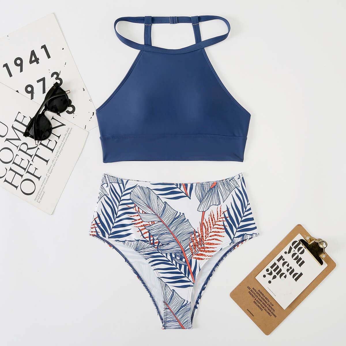 Stilla | Højskåret Bikini Top Med Sexy String