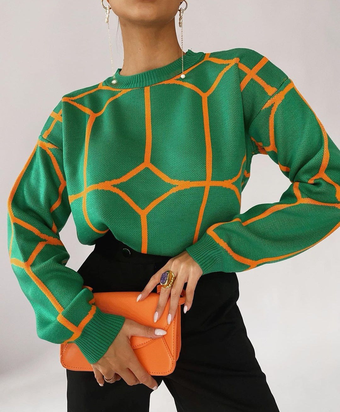 Stilla | Pullover Af Geometrisk Strik