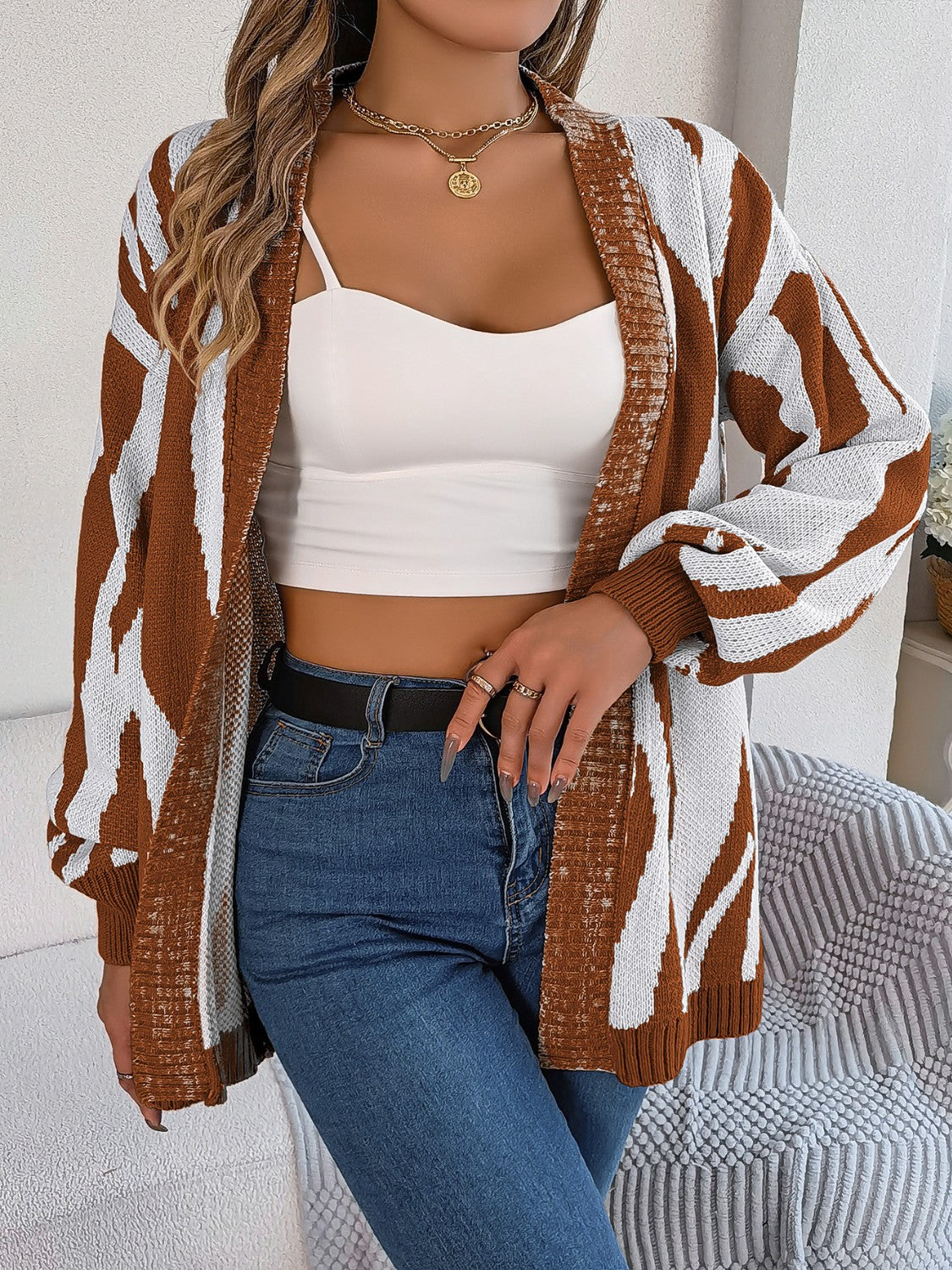 Stilla | Front Dyreprint Cardigan