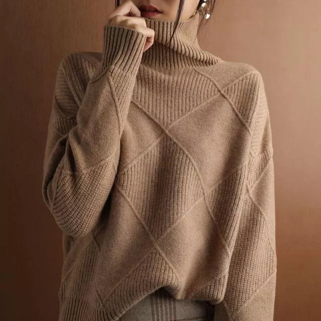 Behagelig, løst siddende rullekrave sweater