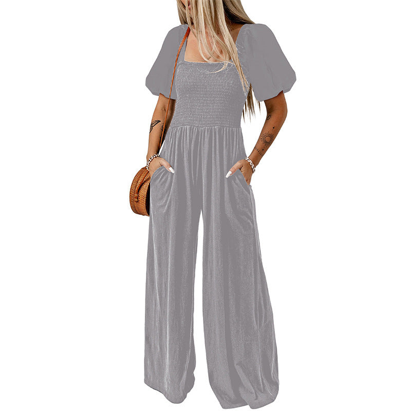 Stilla | Kvinders Firkantet Krave Kortærmet Jumpsuit