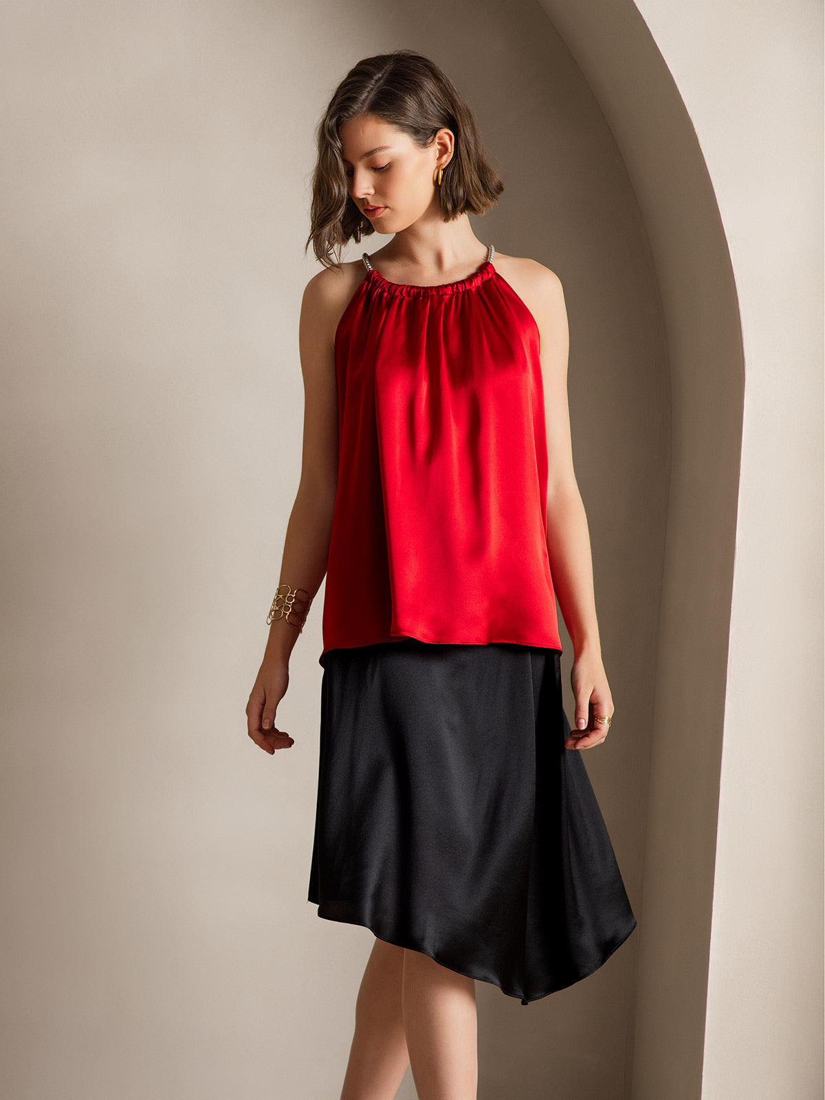 Stilla | Silke Moderigtig Asymmetrisk Kant Midi Nederdel