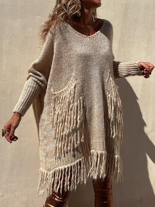 Stilla | Detalje Langærmet Sweater Med Lommer