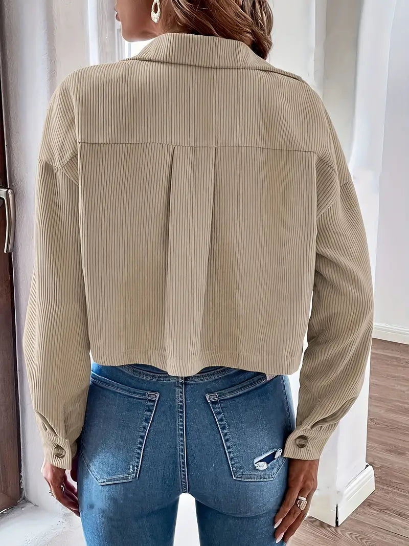 Stilla | Cropped Jakke Med Dråbeformede Skuldre Stasia