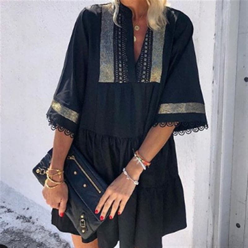Stilla | Bohemian Glimmerkjole Med Volanter