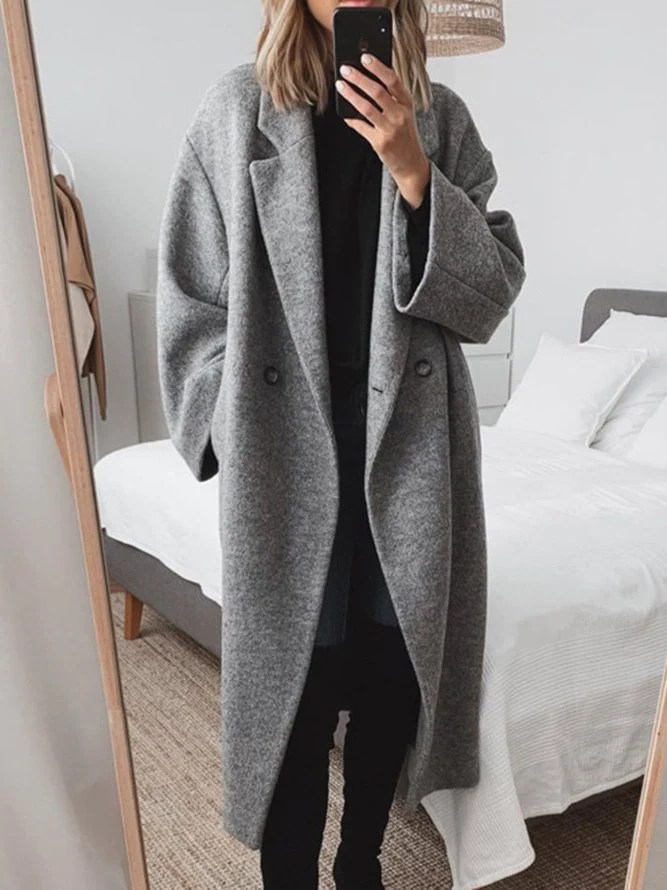Stilla | Lang Uld Trenchcoat