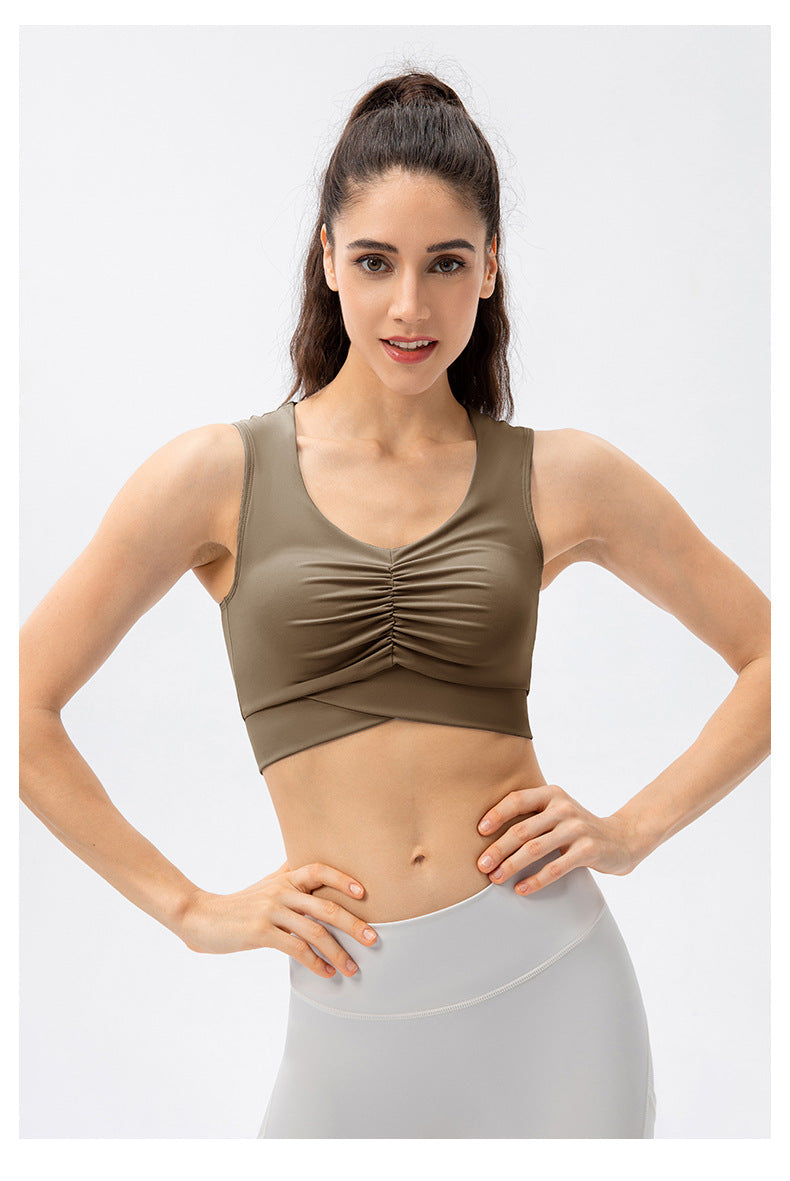 Stilla | Strength Yoga Bh Stødsikker Éntal Nude Feel Plisseret Fitness Vest Til Kvinder