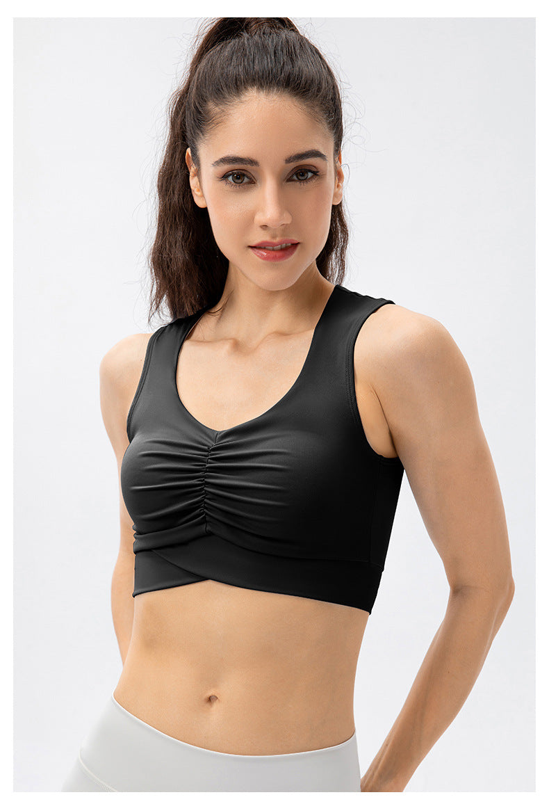 Stilla | Strength Yoga Bh Stødsikker Éntal Nude Feel Plisseret Fitness Vest Til Kvinder