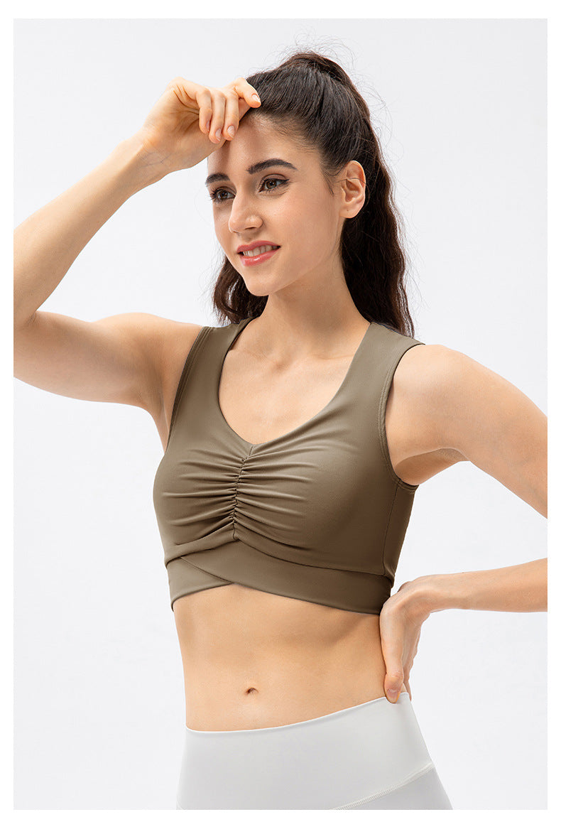 Stilla | Strength Yoga Bh Stødsikker Éntal Nude Feel Plisseret Fitness Vest Til Kvinder