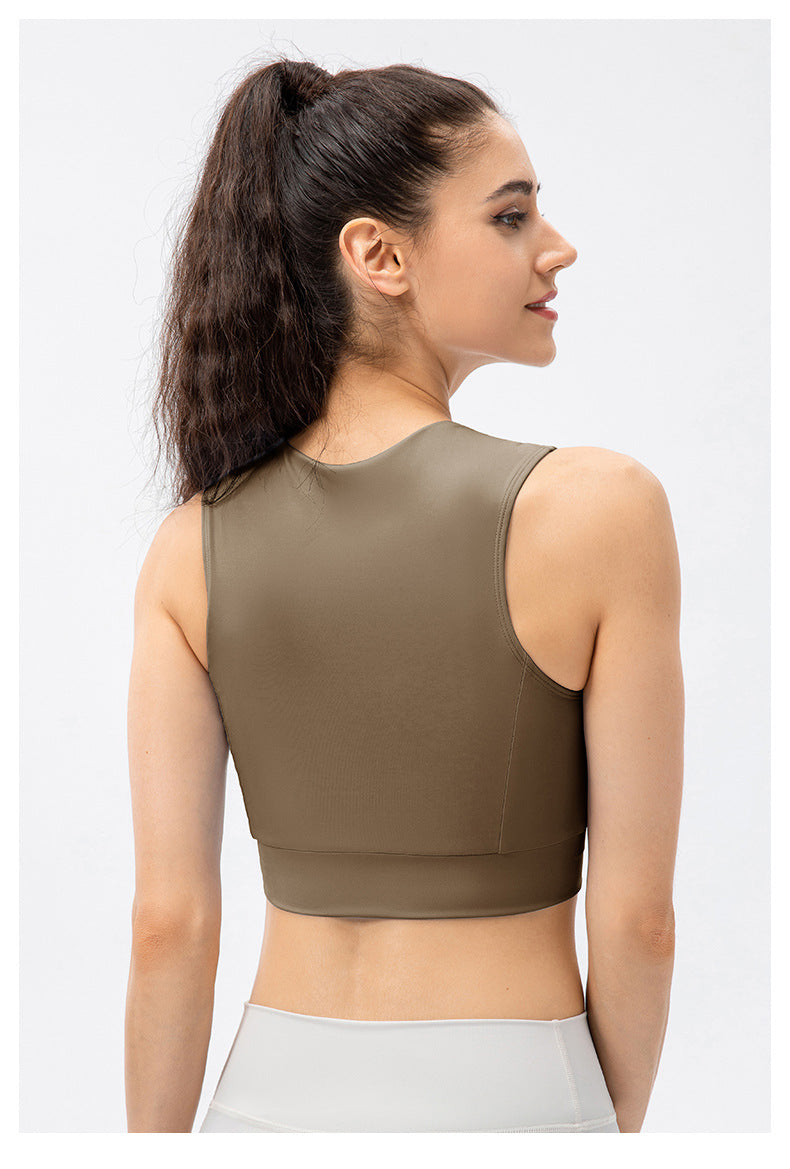 Stilla | Strength Yoga Bh Stødsikker Éntal Nude Feel Plisseret Fitness Vest Til Kvinder