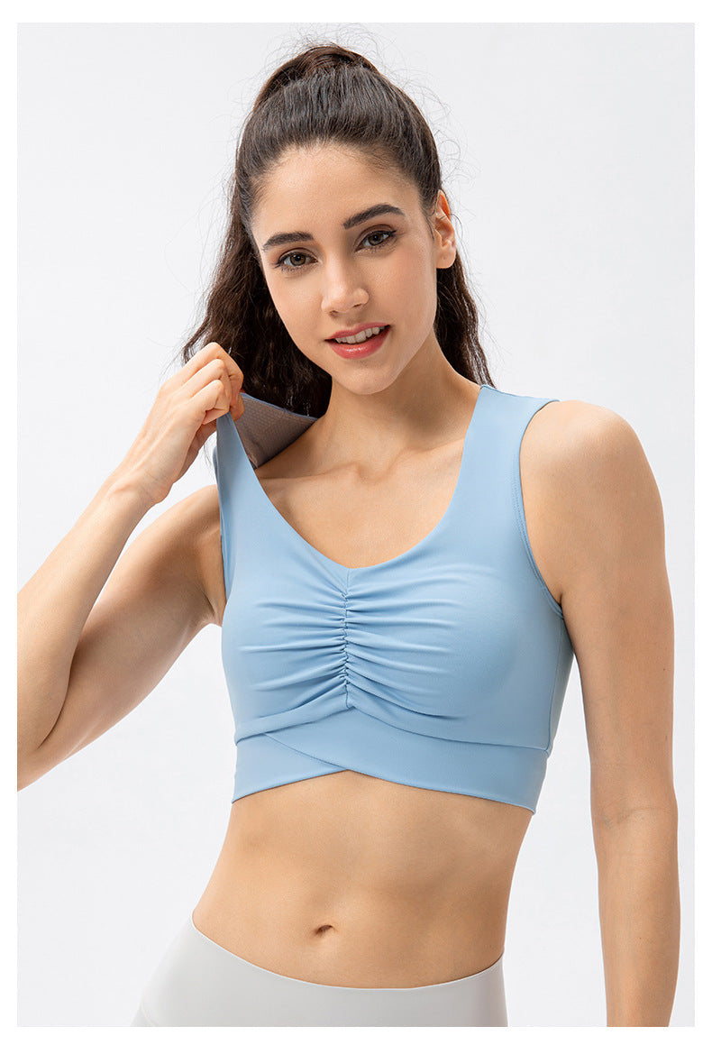 Stilla | Strength Yoga Bh Stødsikker Éntal Nude Feel Plisseret Fitness Vest Til Kvinder