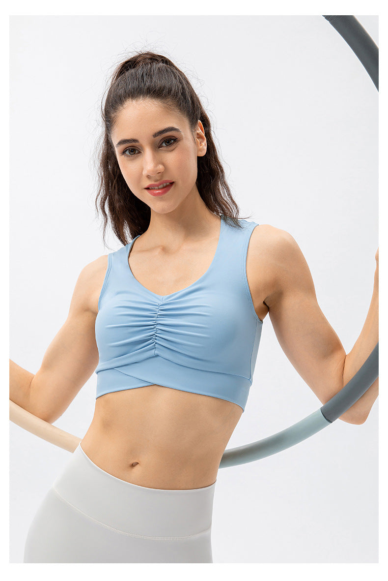 Stilla | Strength Yoga Bh Stødsikker Éntal Nude Feel Plisseret Fitness Vest Til Kvinder