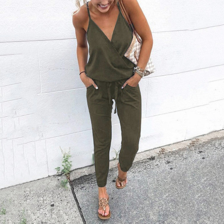Dame afslappet jumpsuit med justerbare stropper Stilla