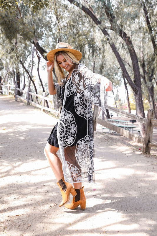 Stilla | Mesh Cotton Lace Kimono