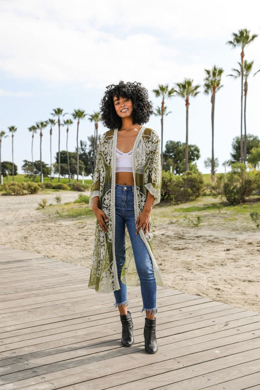 Stilla | Mesh Cotton Lace Kimono