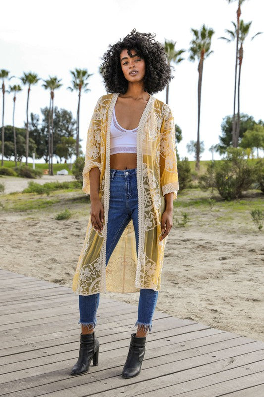 Stilla | Mesh Cotton Lace Kimono