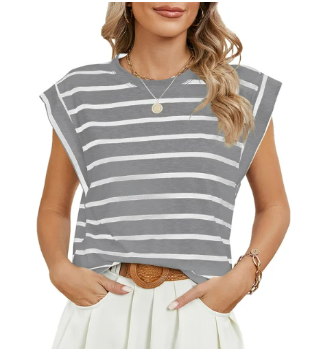 Stilla | Kvinder Sommer Casual Korte Ærmer Rund Halsudskæring T-shirts