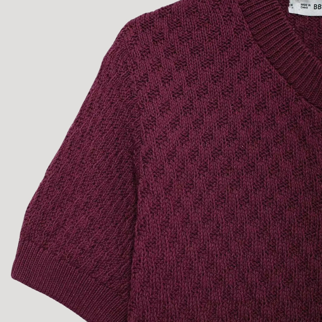 Stilla | Textureret Strik Kortærmet Strikketrøje
