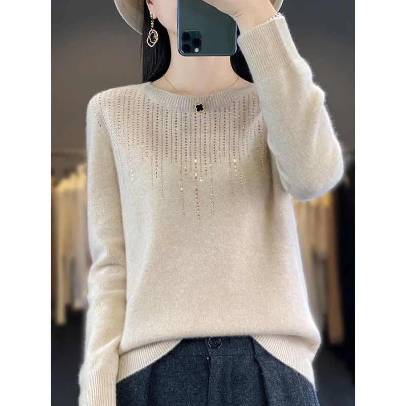 Stilla | Dame sweater i strik med glitrende detaljer