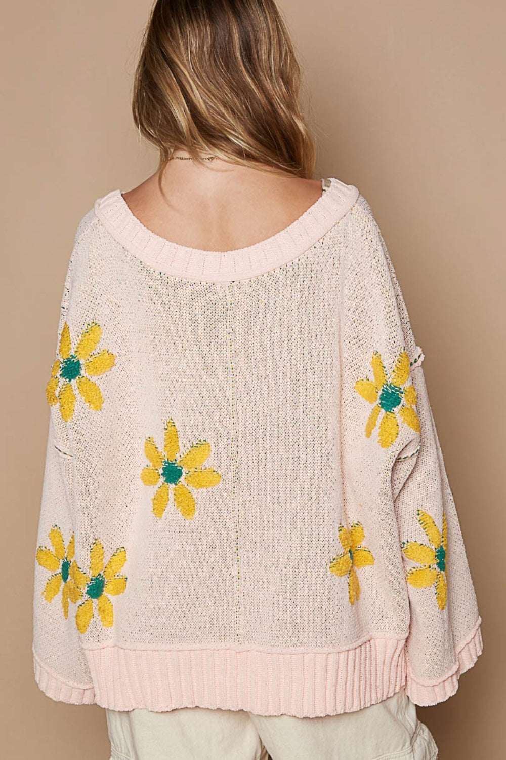 Stilla | V-udskæring Pullover Af Blomster Chenille