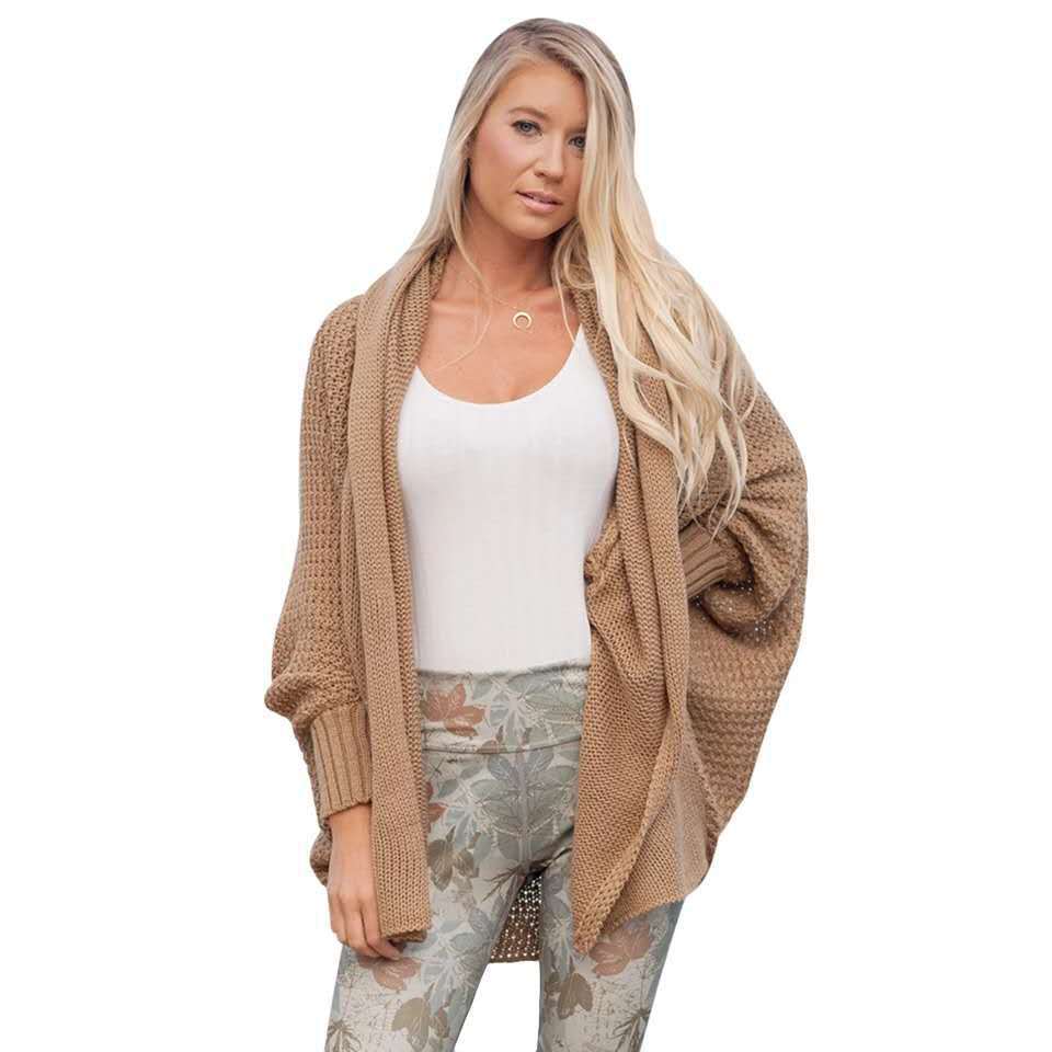 Dame Stor strik cardigan med voluminøse ærmer og elegant mønster Stilla