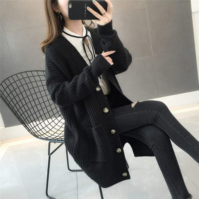 Femme Tekstureret Longline Strikcardigan med Lommer Stilla
