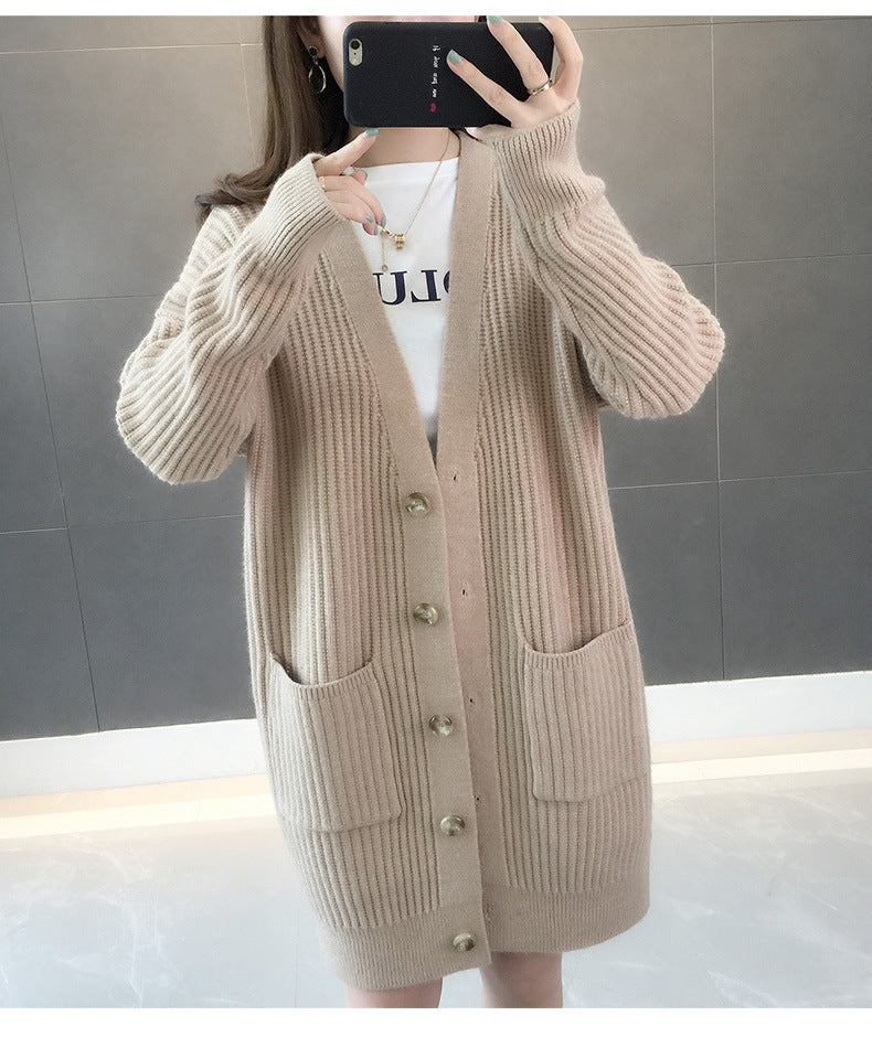 Femme Tekstureret Longline Strikcardigan med Lommer Stilla
