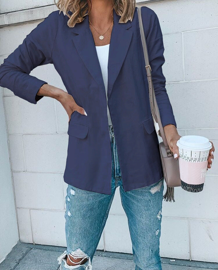 Dame elegant blazerjakke med moderne detaljer og praktiske lommer Stilla