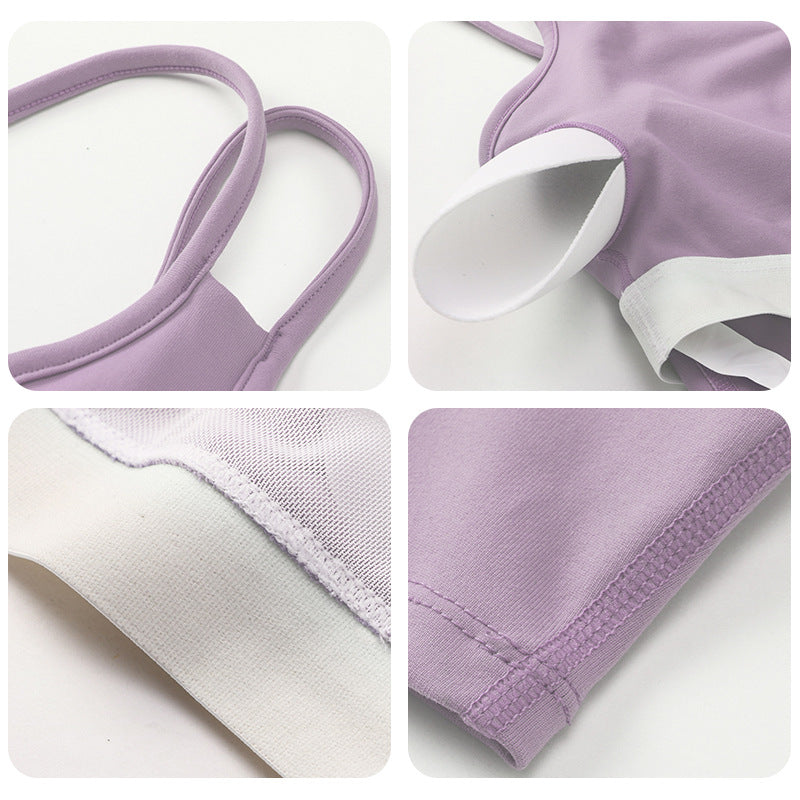 Stilla | Cross Back Yoga Top Tight Hurtigttørrende Træningsbluse Med Brystpude Til Kvinder