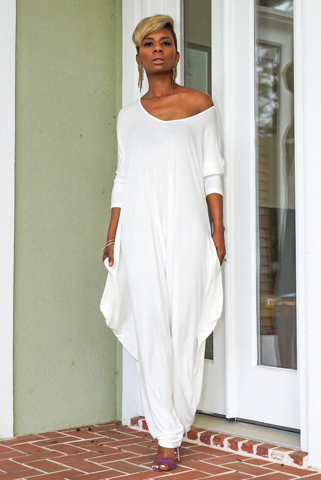 Dame Løs Oversized Jumpsuit med dyb Rygudskæring Stilla