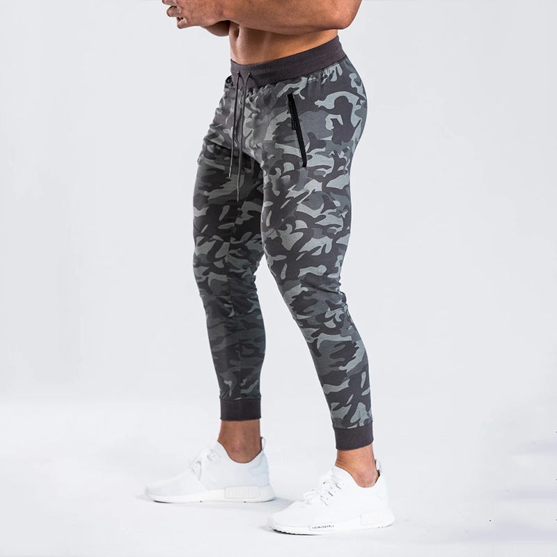 Herrer Sporty Cargo Bukser med moderne Camouflage-Mønster og elastisk Talje Stilla