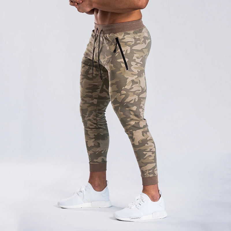 Herrer Sporty Cargo Bukser med moderne Camouflage-Mønster og elastisk Talje Stilla