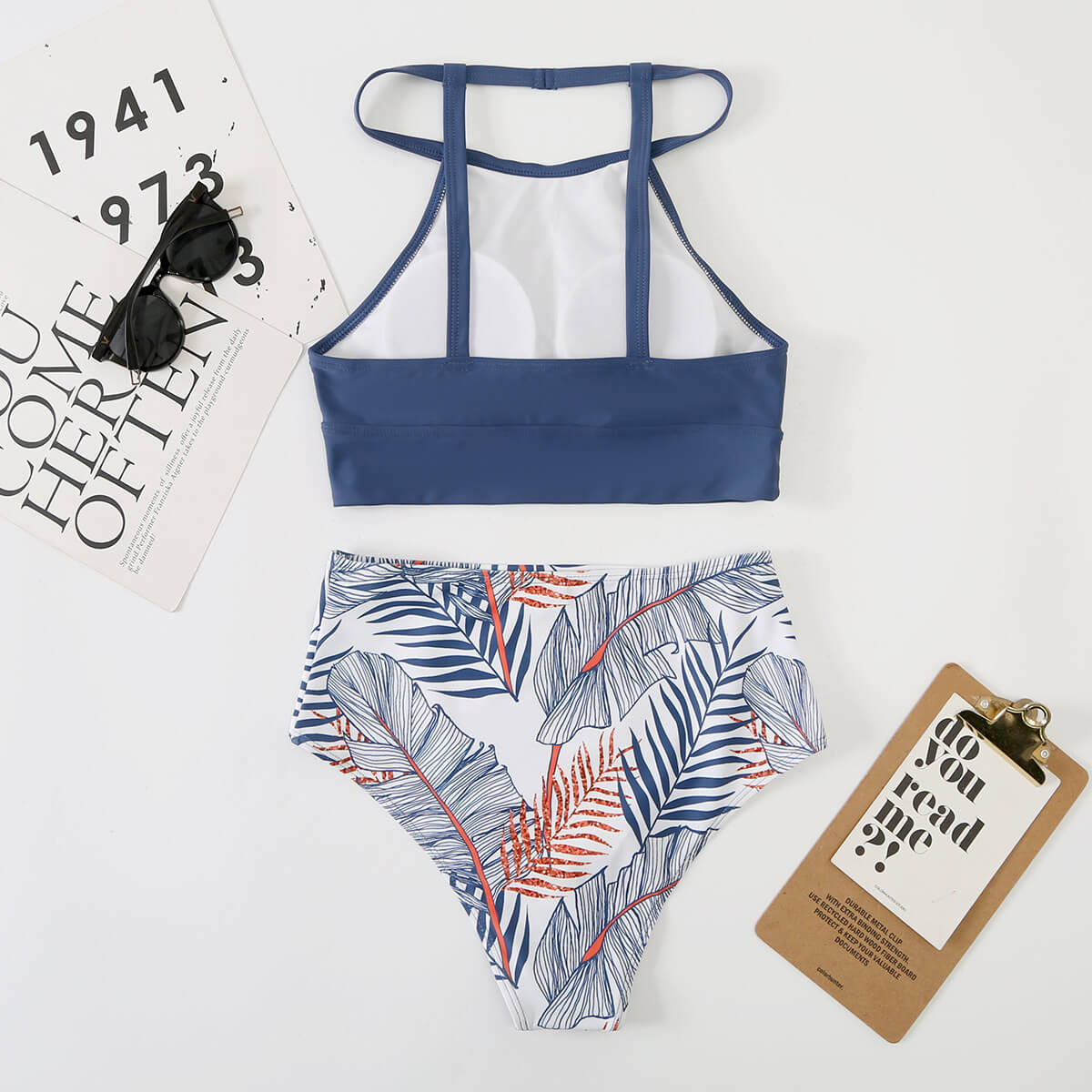Stilla | Højskåret Bikini Top Med Sexy String