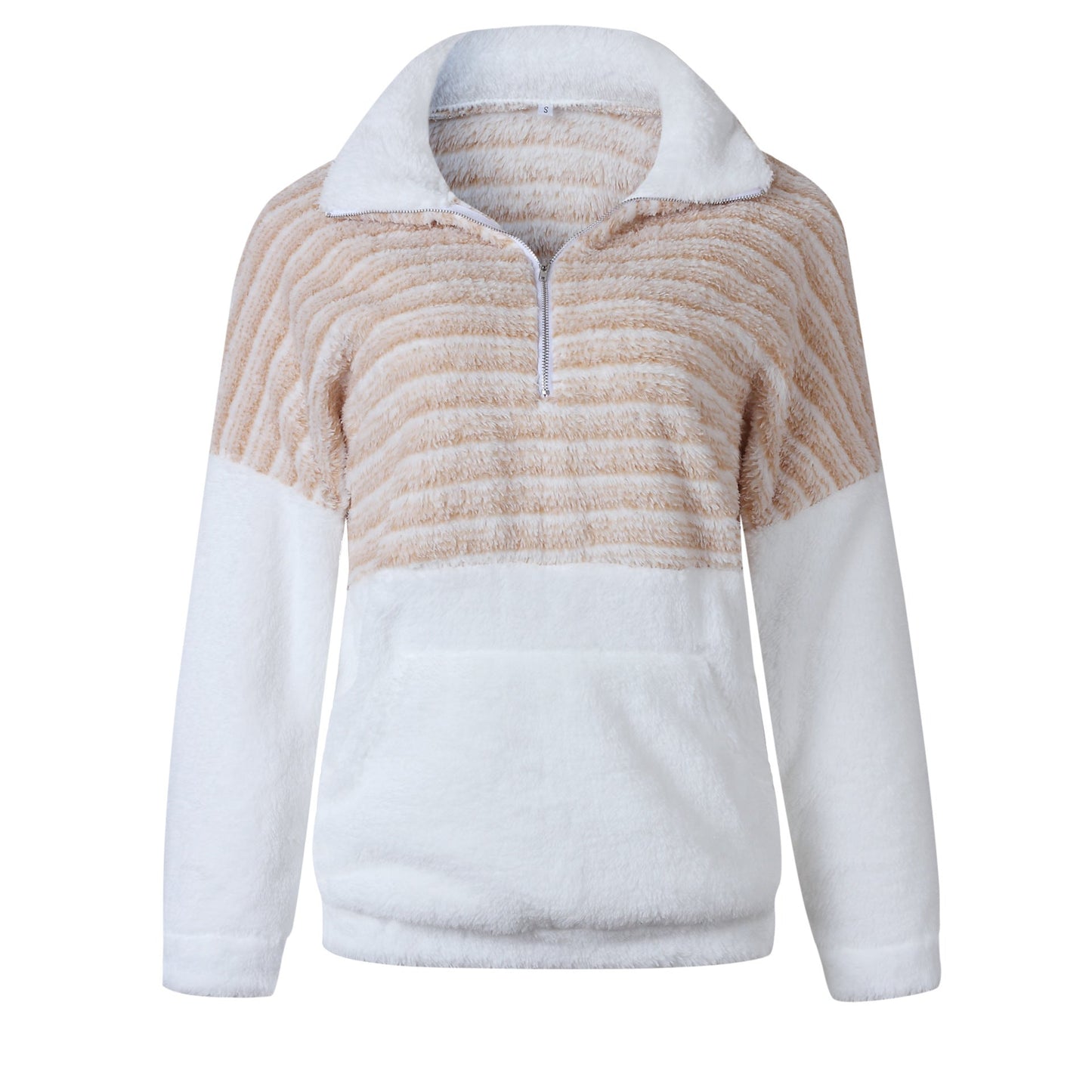 Stilla | Mode V-neck Bend Down Collar Lang Ærme Quater Zip Pullover