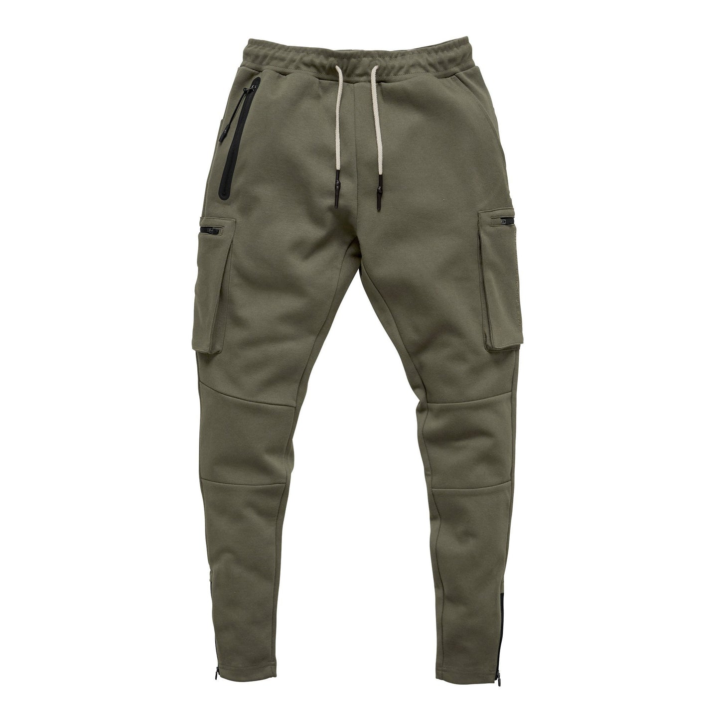 Herrer Multifunktionel Slim-Fit Joggingbukser med sidelommer med lynlås og elastisk talje Stilla
